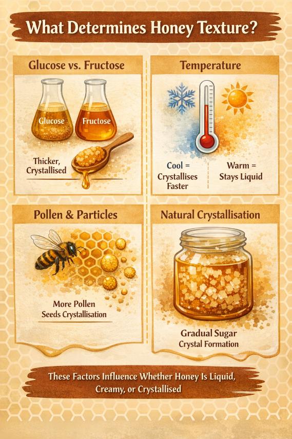what determines honey texture