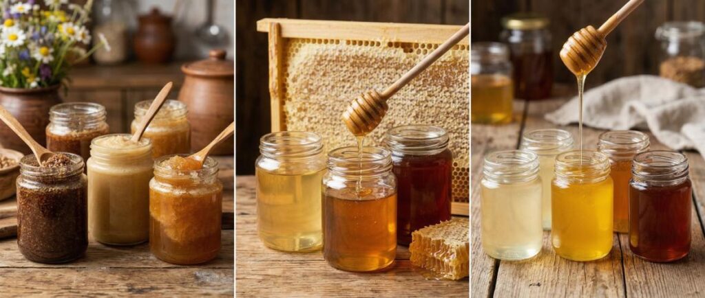 variety_of_honey_jars_and_comb