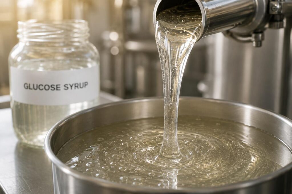 Glucose syrup used in food manufacturing.
